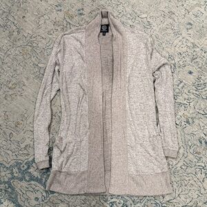 Bobeau Light Gray Open Front Cardigan